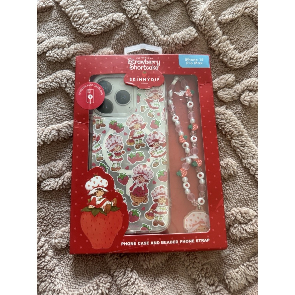Strawberry Shortcake X Skinny Dip Iphone 15 Pro Max Case And Phone Strap NEW